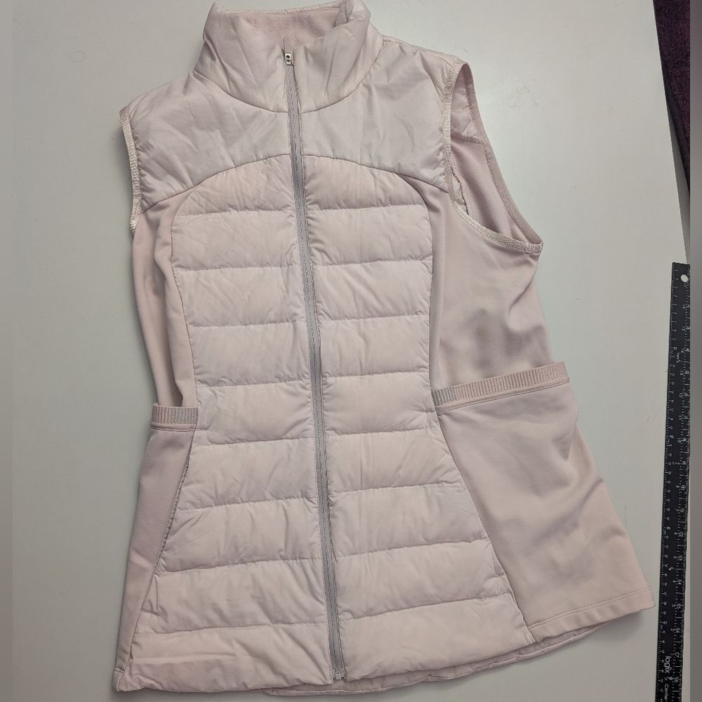 Lululemon Down for It All Vest Size 12 Light Pink Running Outerwear Insulated